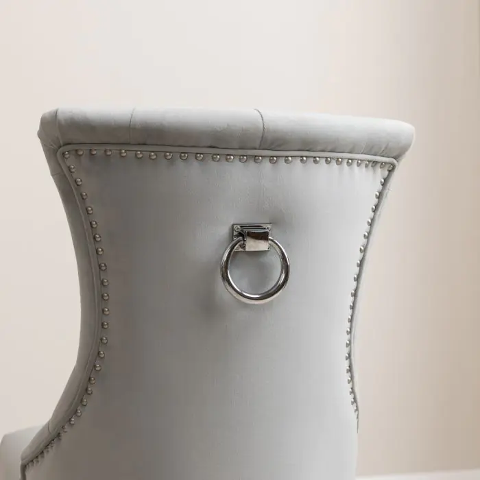 Velveteen Ring Back Dining Chair - Sea Mist - 2