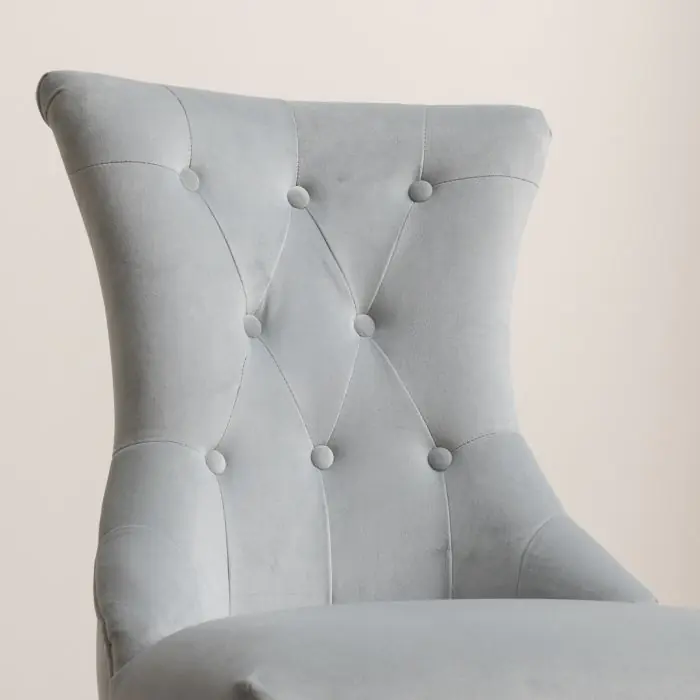 Velveteen Ring Back Dining Chair - Sea Mist - 3