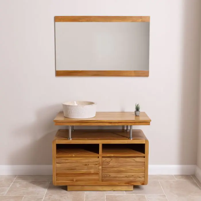 Vogue Teak Washstand with Two Drawers - 105cm X 80cm - 2