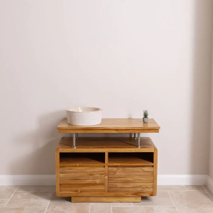 Vogue Teak Washstand with Two Drawers - 105cm X 80cm - 3
