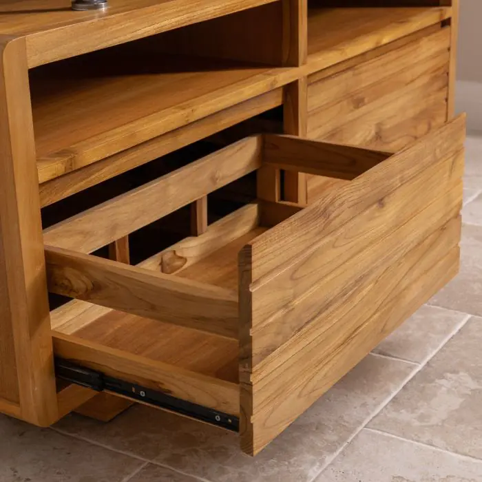 Vogue Large Teak Washstand with Two Drawers - 140cm X 80cm - 9