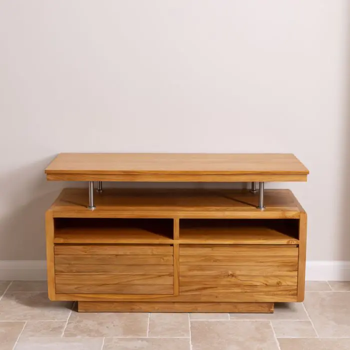 Vogue Large Teak Washstand with Two Drawers - 140cm X 80cm - 4