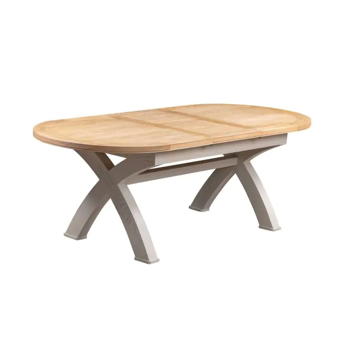 1m x 1.8m-2.3m Eden Oval Extending Cross Leg Dining Table - 4