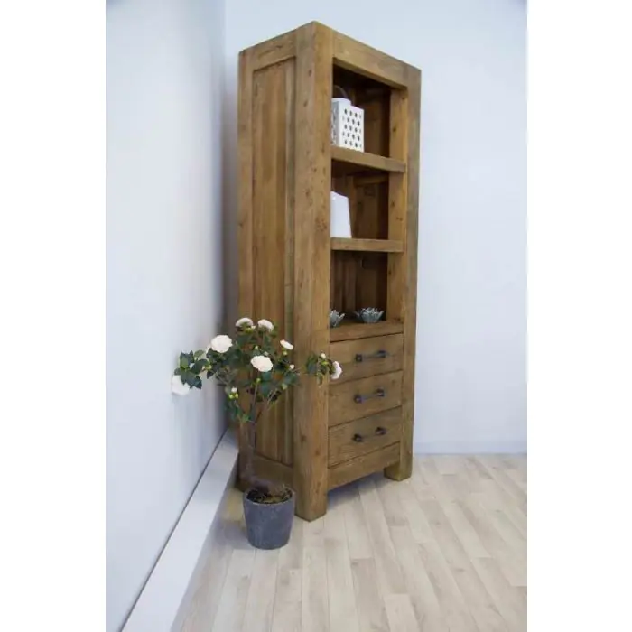 Reclaimed Elm Tall Display Cabinet - 1