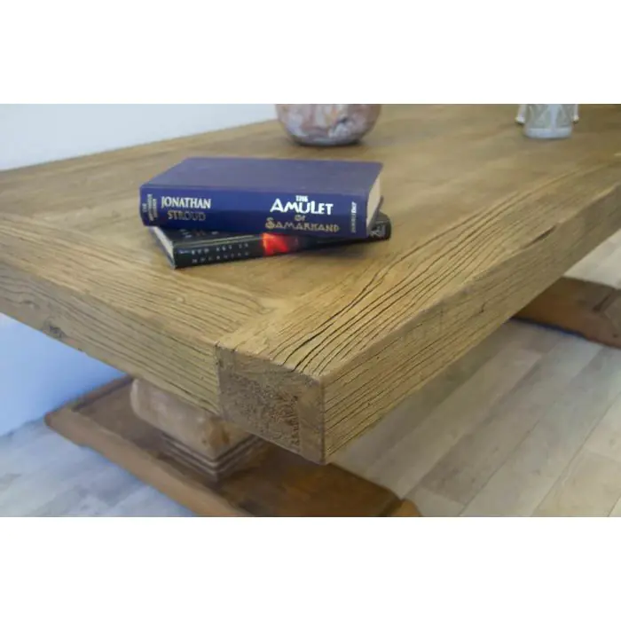 1.4m Reclaimed Elm Pedestal Coffee Table - 4