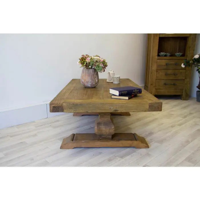 1.4m Reclaimed Elm Pedestal Coffee Table - 2