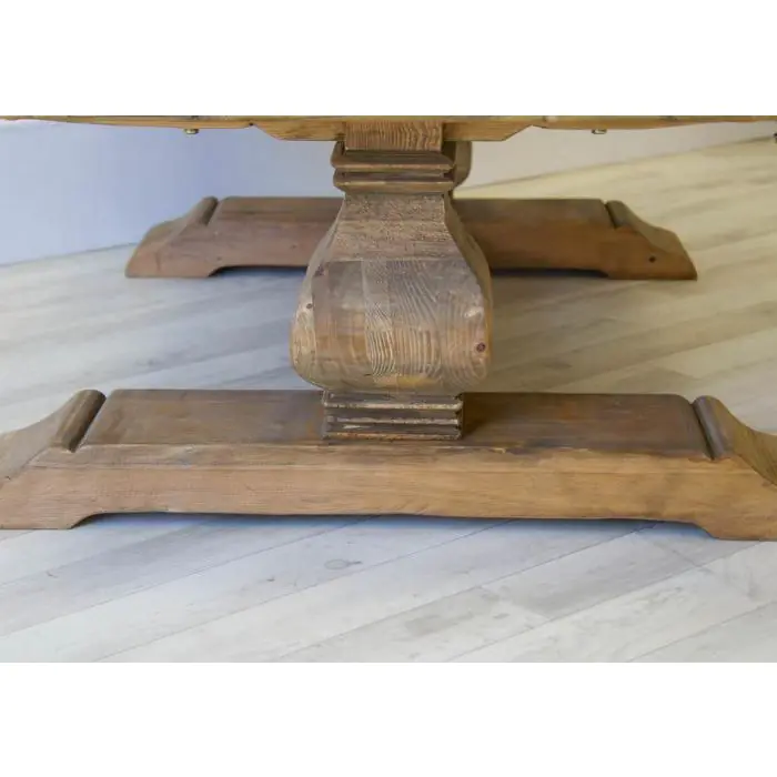 1.4m Reclaimed Elm Pedestal Coffee Table - 5