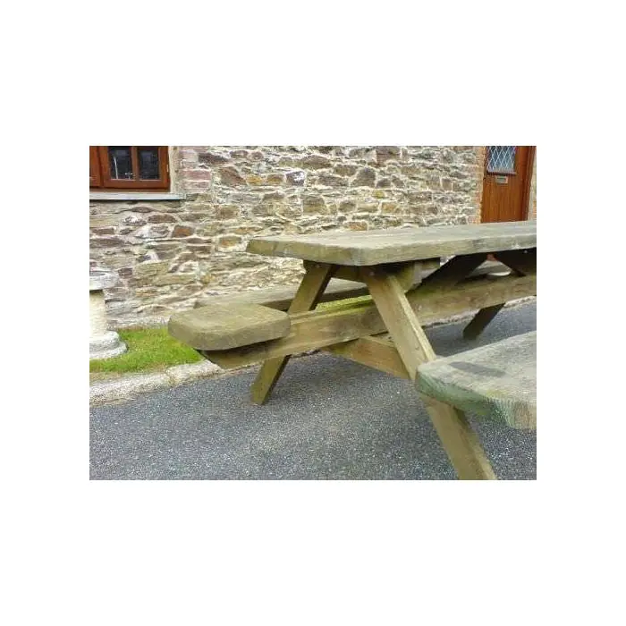 Douglas Fir Whole Tree Picnic Bench - 1