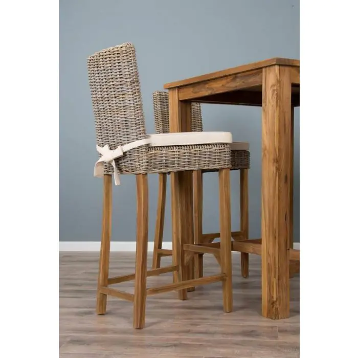 Kubu Grey Wicker Bar Stool - 2