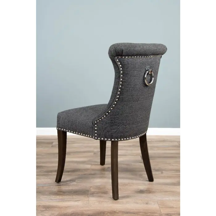 1.5m Java Root Dining Table with 6 Velveteen Ring Back Dining Chairs - 20