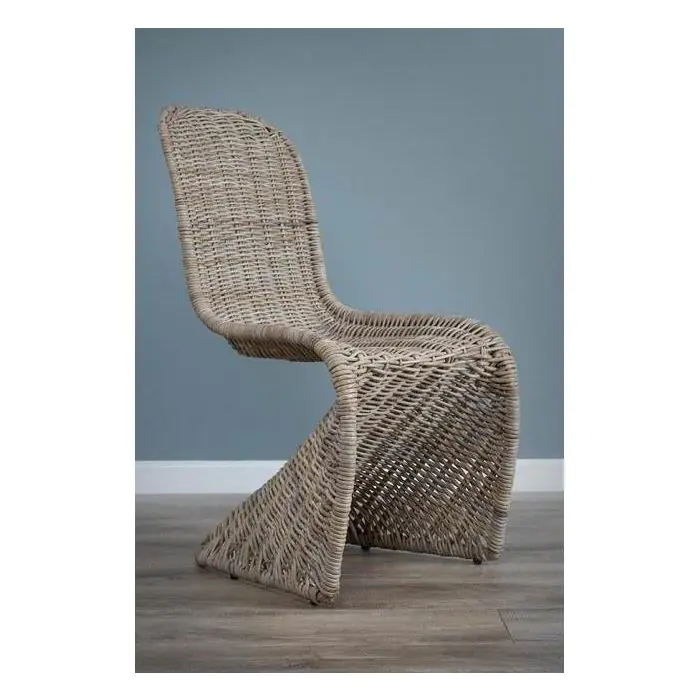 1.5m Reclaimed Teak Root Circular Dining Table with 6 Stackable Zorro Chairs  - 13