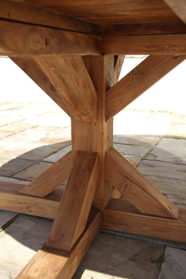 1.8m Reclaimed Teak Outdoor Open Slatted Dartmouth Table Sustainable