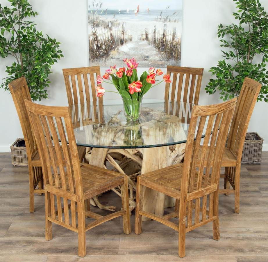1.5m Java Root Table with Six Santos Dining Chairs - Sustainable Furniture