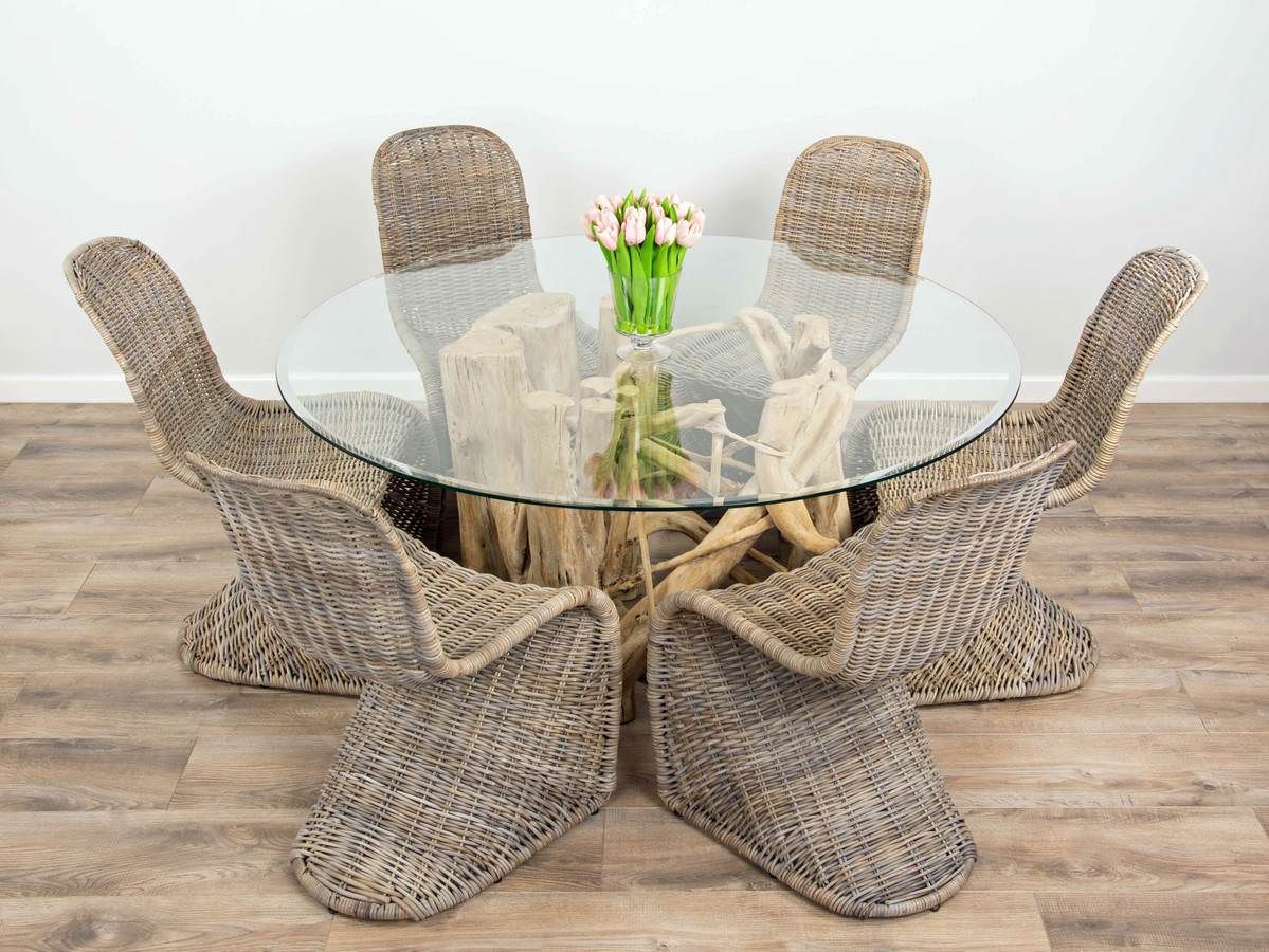 1.5m Java Root Dining Table with 6 Stackable Zorro Chairs - Sustainable ...