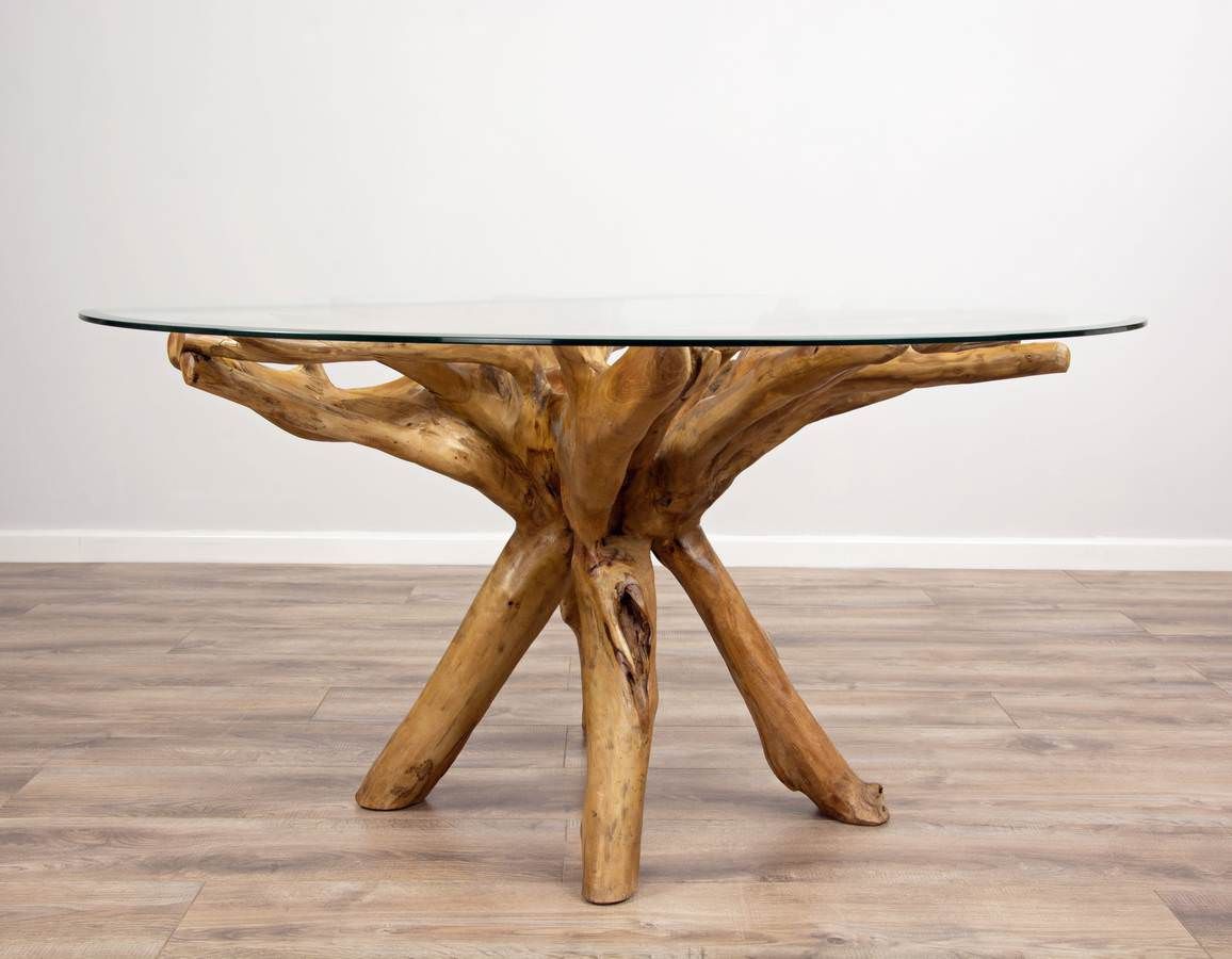 1.5m Reclaimed Teak Root Circular Dining Table Sustainable Furniture