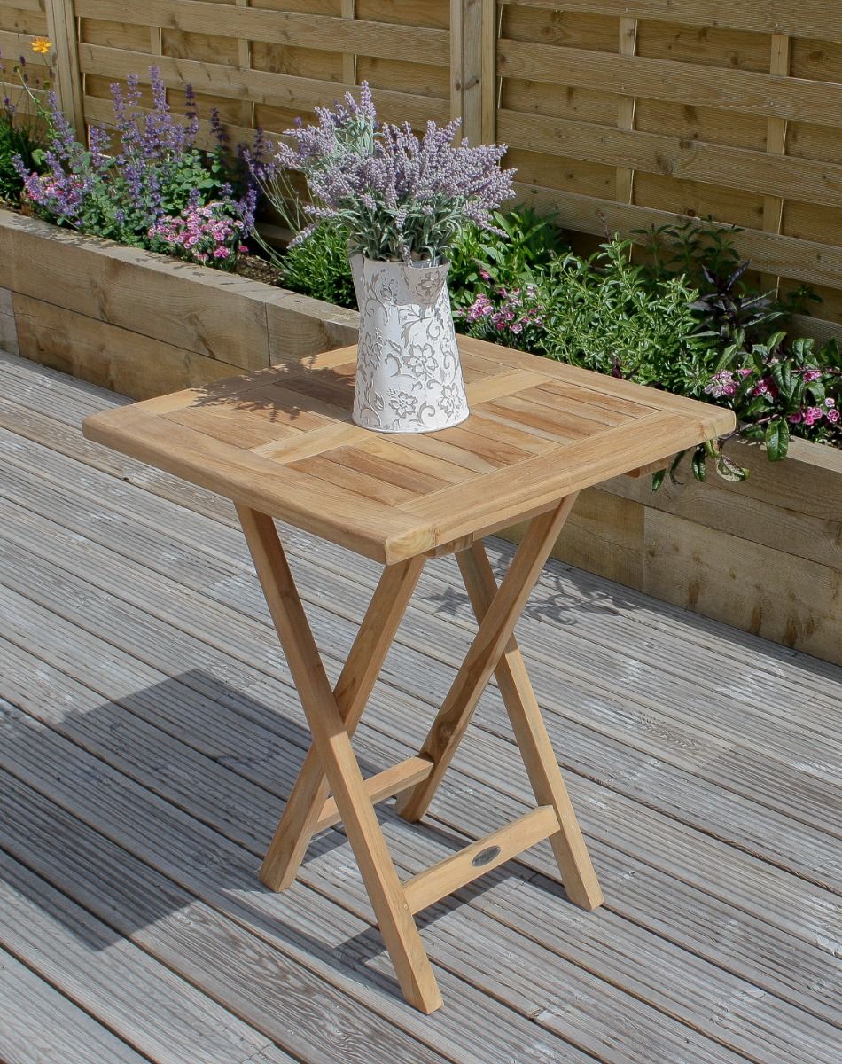 70cm Teak Square Folding Table Sustainable Furniture
