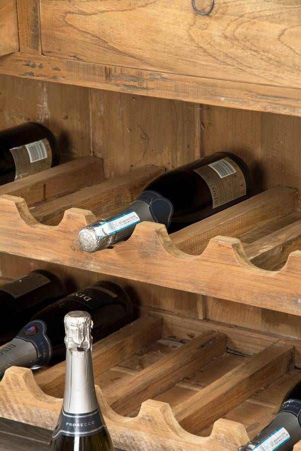 Reclaimed Teak Rustic Wine Rack Sustainable Furniture