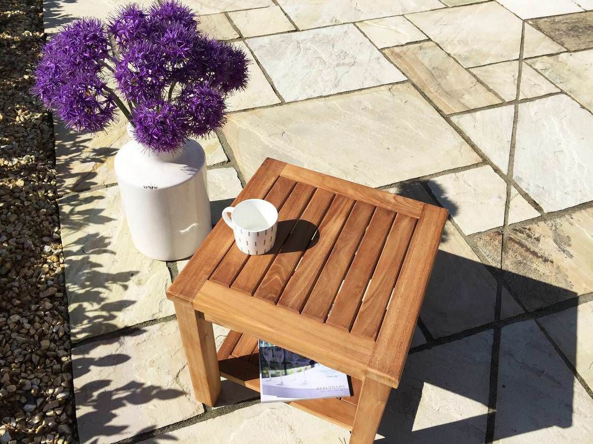 Teak Square Coffee Table Square with Shelf Sustainable Furniture