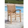 60cm Teak Circular Folding Table with 2 Solid Teak Chairs - 5
