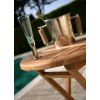 60cm Teak Circular Folding Table with 2 Solid Teak Chairs - 4