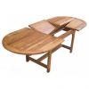 80cm x 1.5m-2.1m Teak Oval Extending Table with 6 Classic Folding Chairs  - 1