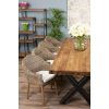 3m Reclaimed Teak Urban Fusion Cross Dining Table with 8 Scandi Armchairs - 11