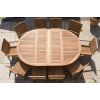 1.5m x 1.5m-2.3m Teak Circular Double Extending Table with 10 Marley Chairs - 4
