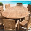 1.5m x 1.5m-2.3m Teak Circular Double Extending Table with 10 Marley Chairs - 3