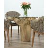 1.2m Reclaimed Teak Flute Root Circular Dining Table with 4 Scandi Armchairs - 7