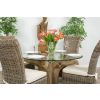 1.2m Reclaimed Teak Flute Root Circular Dining Table with 4 Latifa Dining Chairs - 9
