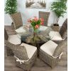 1.2m Reclaimed Teak Flute Root Circular Dining Table with 4 Latifa Dining Chairs - 14
