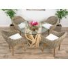 1.2m Java Root Circular Dining Table with 4 Scandi Armchairs - 0
