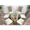 1.2m Java Root Circular Dining Table with 4 Latifa Chairs - 8