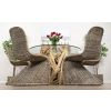 1.2m Java Root Circular Dining Table with 4 Stackable Zorro Chairs - 8