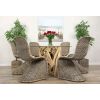 1.2m Java Root Circular Dining Table with 4 Stackable Zorro Chairs - 7