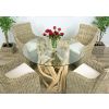 1.2m Java Root Circular Dining Table with 4 Donna Armchairs - 2
