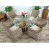 1.2m Reclaimed Teak Flute Root Circular Dining Table with 4 Donna Dining Chairs  - 1