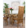 1.2m Reclaimed Teak Flute Root Circular Dining Table with 4 Vikka Armchairs - 3