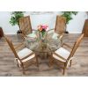 1.2m Reclaimed Teak Flute Root Circular Dining Table with 4 Vikka Armchairs - 7