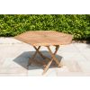 1.2m Teak Hexagonal Folding Table with 6 Marley Chairs - 7