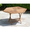 1.2m Teak Hexagonal Folding Table with 6 Marley Chairs - 9
