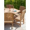 1.2m Teak Hexagonal Folding Table with 6 Marley Chairs - 3