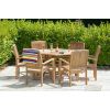 1.2m Teak Hexagonal Folding Table with 6 Marley Chairs - 4
