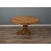 1.2m Reclaimed Teak Circular Pedestal Dining Table with 6 Donna Armchairs - 4