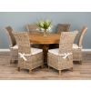 1.2m Reclaimed Teak Circular Pedestal Dining Table with 6 Latifa Dining Chairs - 1