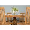 1.2m Reclaimed Teak Circular Pedestal Dining Table With 6 Santos Dining Chairs - 3