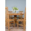 1.2m Reclaimed Teak Circular Pedestal Dining Table With 6 Santos Dining Chairs - 2