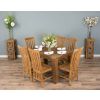 1.2m Reclaimed Teak Taplock Dining Table with 6 Santos Chairs - 0
