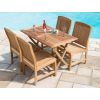 1.2m Teak Rectangular Folding Table with 4 Marley Chairs  - 0