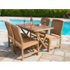 1.2m Teak Rectangular Folding Table with 4 Marley Chairs  - 2